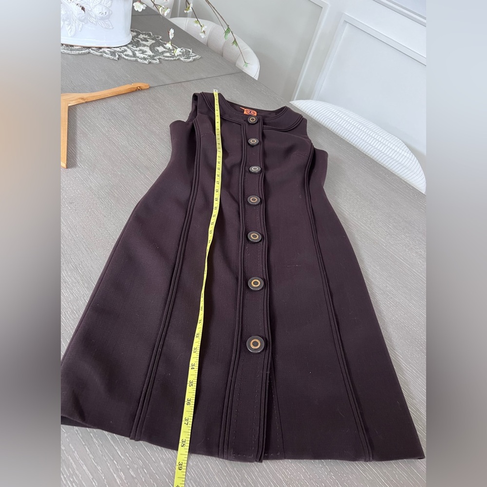 Tory Burch Dark Brown Sleeveless Button-Front Midi Dress - Picture 9 of 14